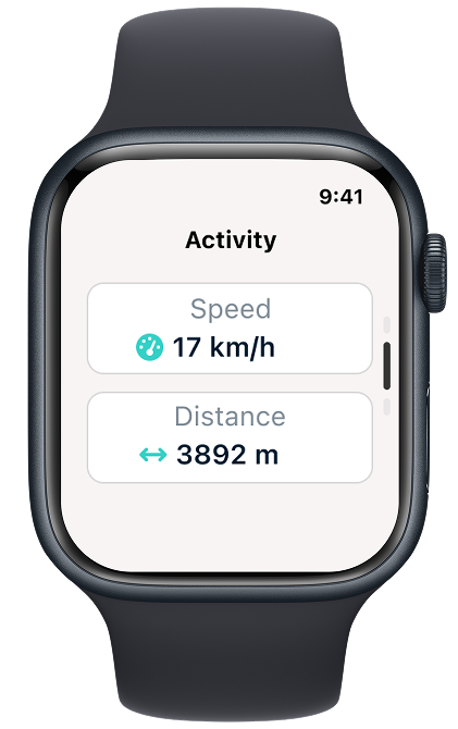 Activity tracking smartwatch screen