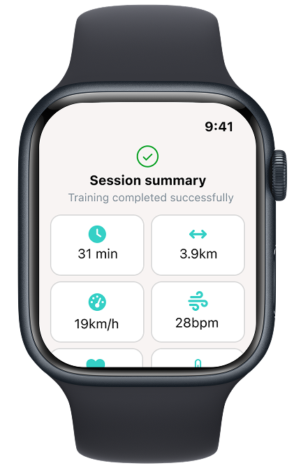 Session summary smartwatch screen