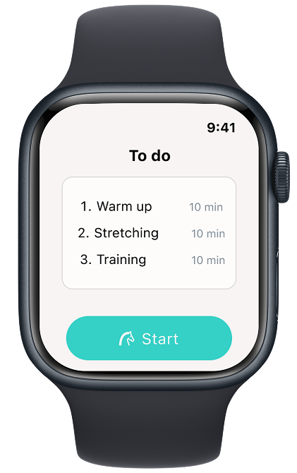 Training to-do smartwatch screen
