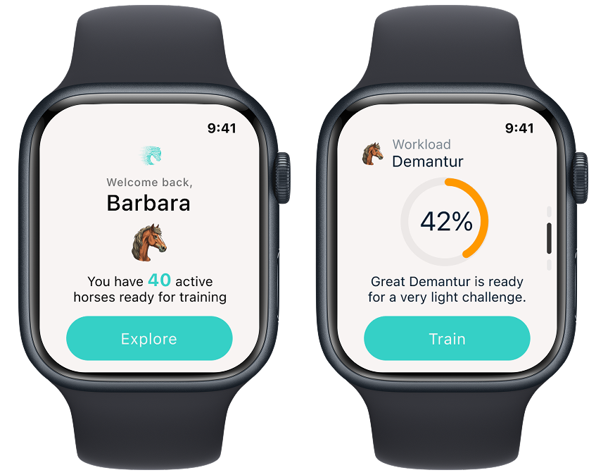 Workload check smartwatch screens